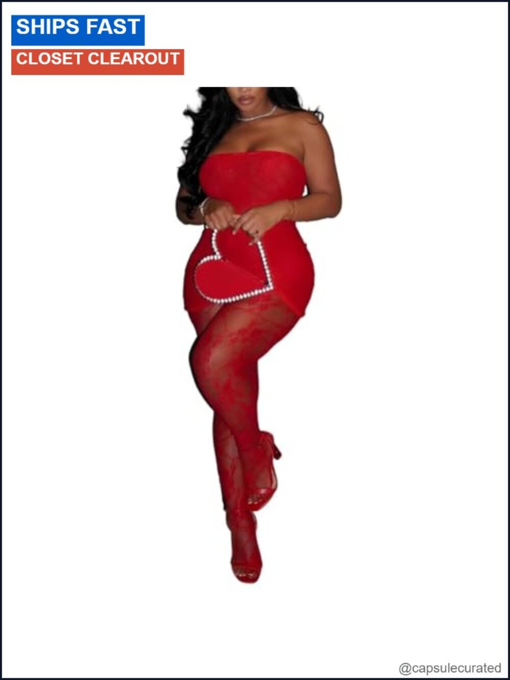 Lace Mini Dress Stocking Set 3 Piece Club Outfit Sheer Mesh Gloves